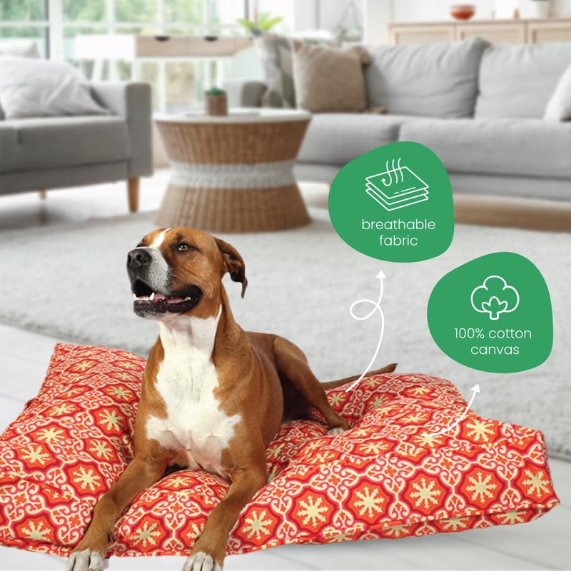 Molly Mutt Medium to Large Dog Bed Cover - Papillon Print - Measures 27â€x36â€x5â€™â€™ - 100% Cotton - Durable - Breathable - Sustainable - Machine Washable Dog Bed Cover - Image 4